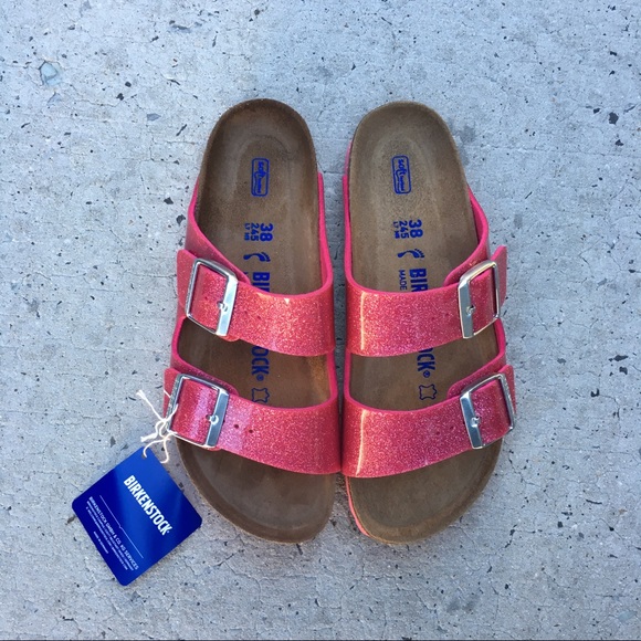 glitter pink birkenstocks